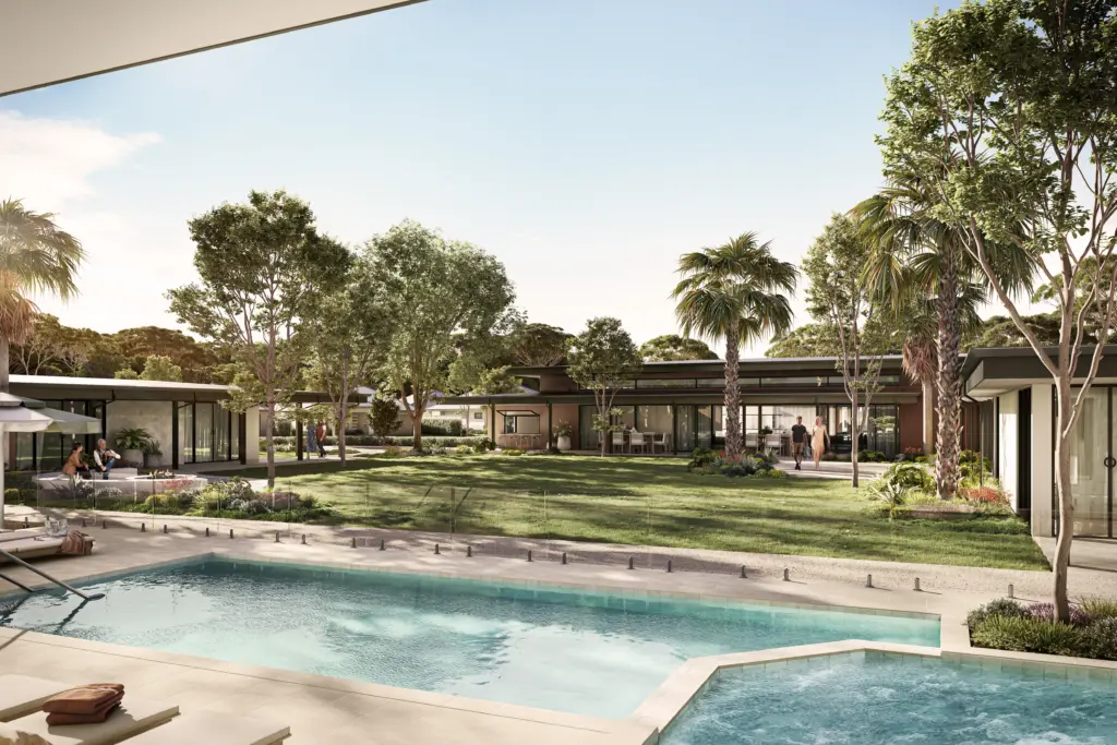 Modern luxury home with pool and garden