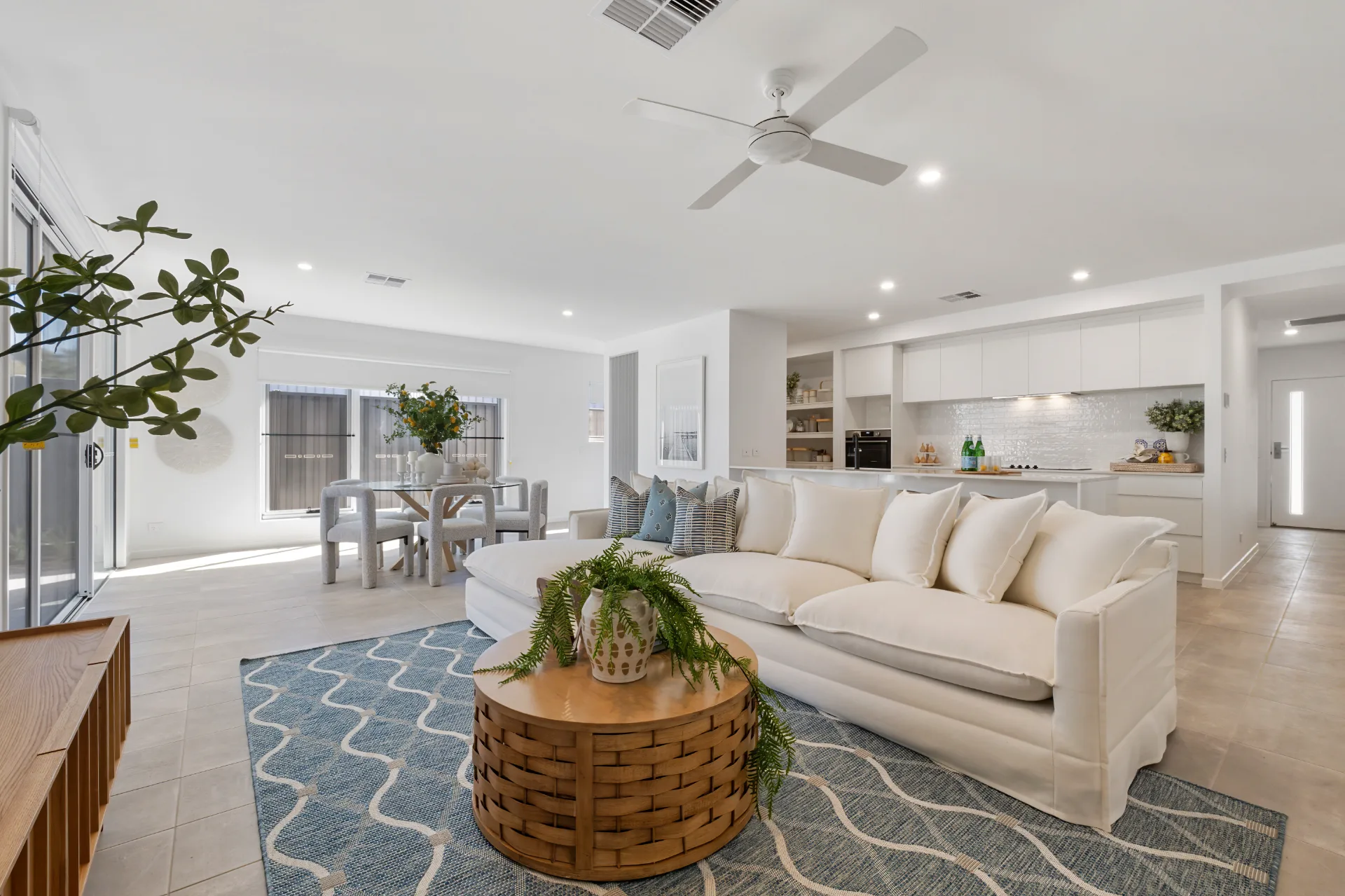 Modern open-plan living and kitchen area