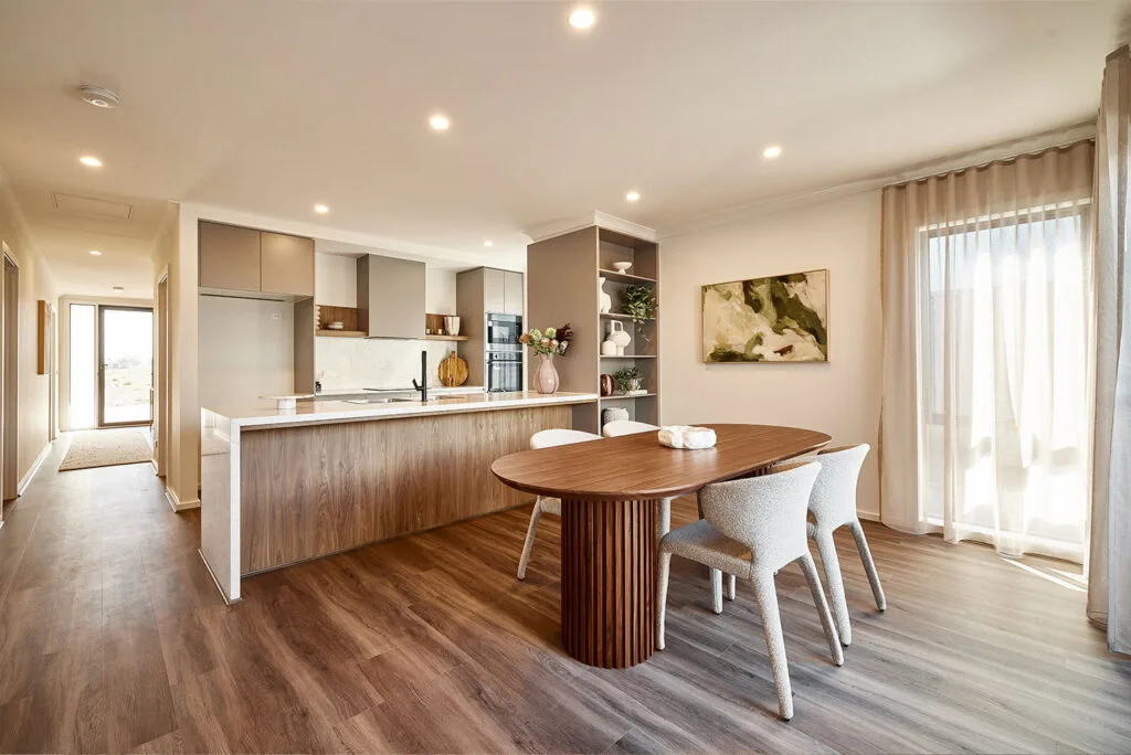 Modern open-plan kitchen and dining area