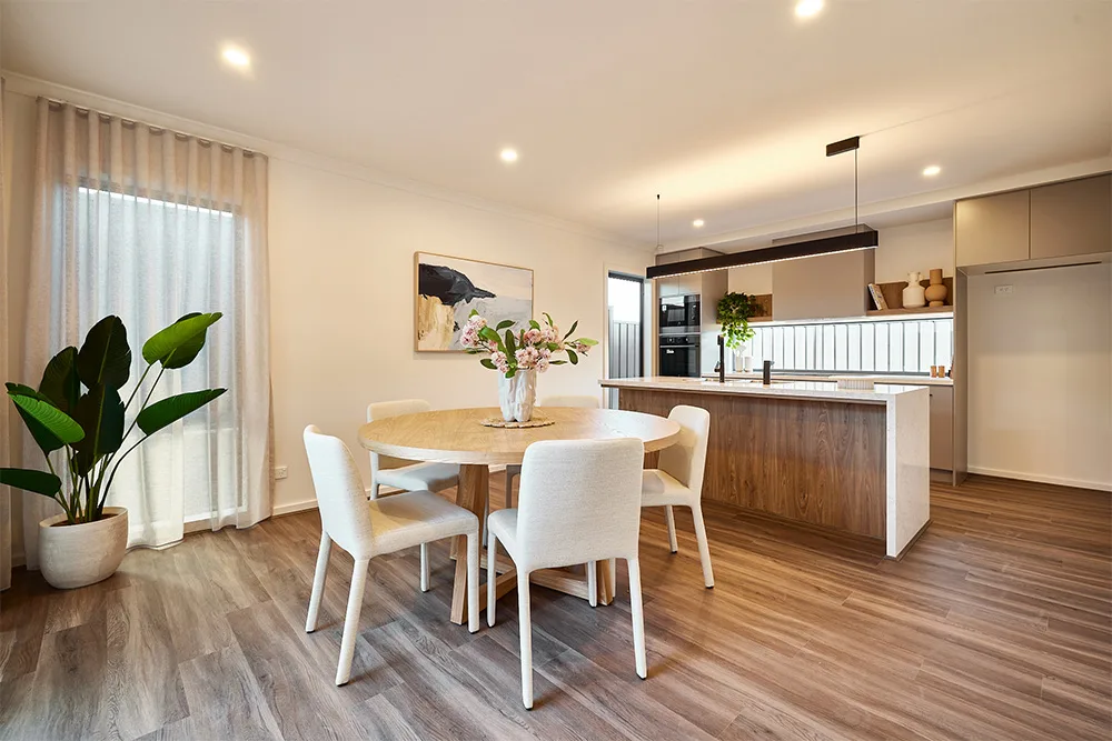 Modern open-plan kitchen and dining area