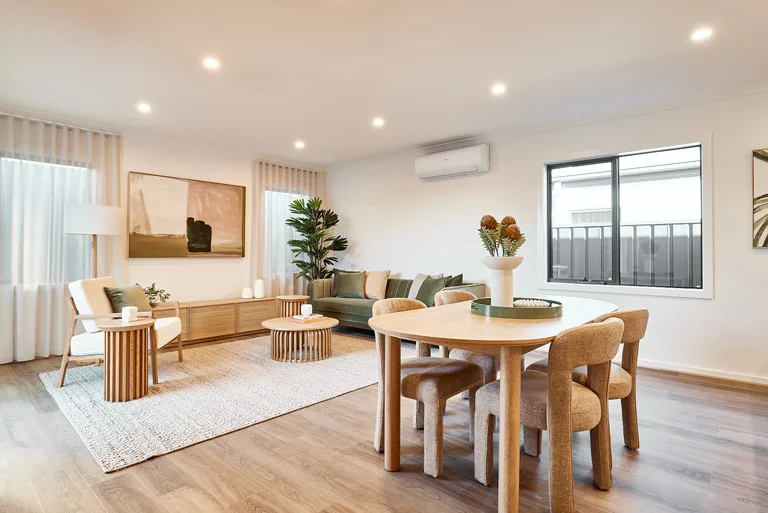 Modern open-plan living and dining room interior